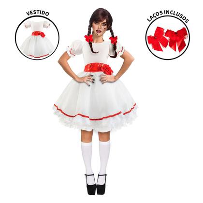 Imagem de Fantasia Halloween Annabelle Feminino Adulto de Luxo
