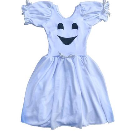 Imagem de Fantasia Halloween Fantasminha  Kit Vestido e Macacão Infantil