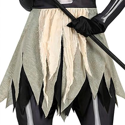 Imagem de Fantasia Halloween Feminina Adulta Ceifadora Esqueleto Medieval Gótica com Capuz