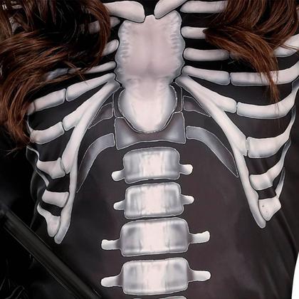 Imagem de Fantasia Halloween Feminina Adulta Ceifadora Esqueleto Medieval Gótica com Capuz