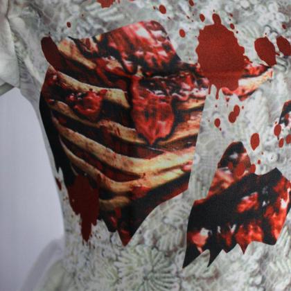 Imagem de Fantasia Halloween Infantil Vestido Noiva Zumbi pra Menina