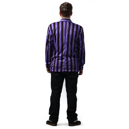 Imagem de Fantasia Halloween Masculina Uniforme Wandinha Roxo de Luxo