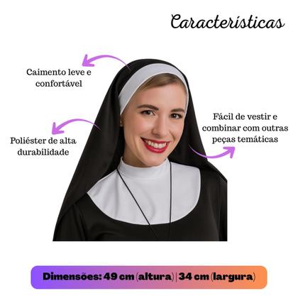 Imagem de Fantasia Halloween: Véu de Freira Assustadora Poliéster Cosplay (1 Und)