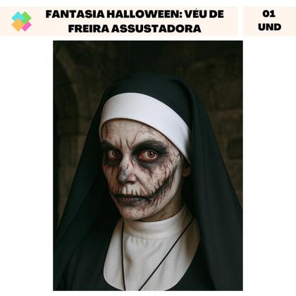 Imagem de Fantasia Halloween: Véu de Freira Assustadora Poliéster Cosplay (1 Und)