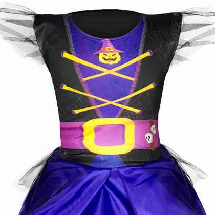 Imagem de Fantasia Hallowen Infantil Menina Vestido Bruxa c/ Caldeirão