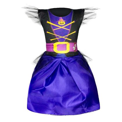 Imagem de Fantasia Hallowen Infantil Menina Vestido Bruxa c/ Caldeirão