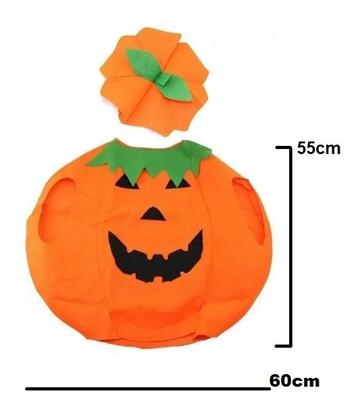 Imagem de Fantasia Infantil Abóbora C/ Chapéu Halloween Dia Das Bruxas