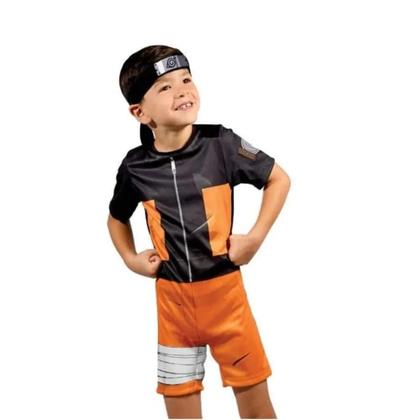 Imagem de Fantasia Infantil Anime Mangá Naruto Shippuden Com Faixa Original Menino Criança Festa Carnaval