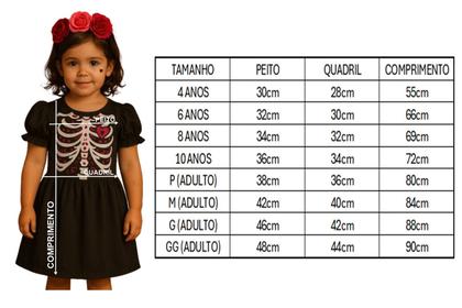 Imagem de Fantasia Infantil Caveira Mexicana Menina Halloween