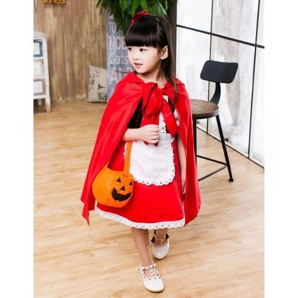 Imagem de Fantasia Infantil Chapeuzinho Vermelho Vestido Capa e Bolsa