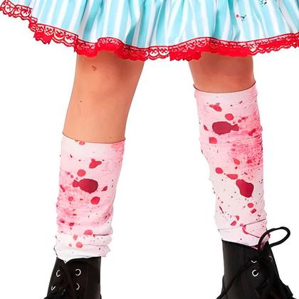 Imagem de Fantasia Infantil de Halloween pra Meninas Vestido Enfermeira Nancy Zumbi Completa com Tiara e Meias