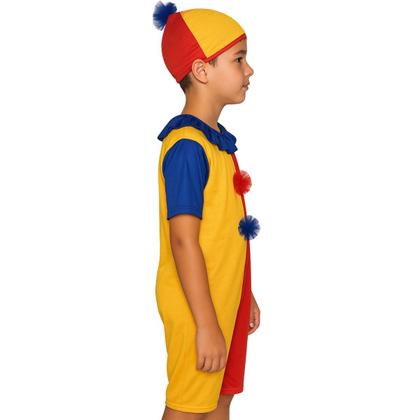 Imagem de Fantasia Infantil de Palhaço Colorida Carnaval Festa Fantasi