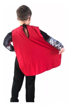 Imagem de Fantasia Infantil do Thor Longa Com Máscara e Enchimento