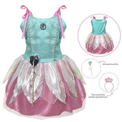 Imagem de Fantasia Infantil Fada C/ Varinha Festa Moda Menina Carnaval
