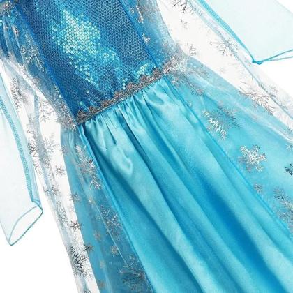 Imagem de Fantasia Infantil Frozen Vestido Elsa + Kit De Acessórios