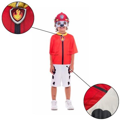 Imagem de Fantasia Infantil Marshall Patrulha Canina Curta com Máscara