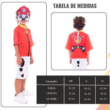 Imagem de Fantasia Infantil Marshall Patrulha Canina Curta com Máscara