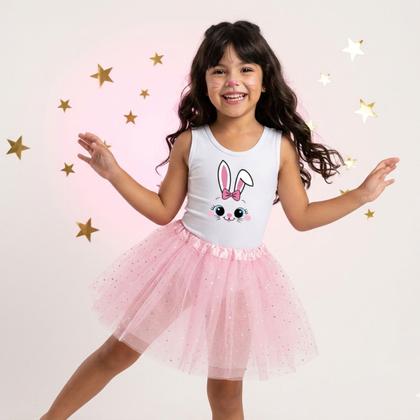 Imagem de Fantasia Infantil Menina Coelhinha Saia e Body Cor:BrancoTamanho:8