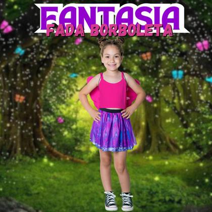 Imagem de Fantasia Infantil Menina Fada Borboleta Asa E Saia De Tutu Feito Em Poliéster Feminina Toymaster