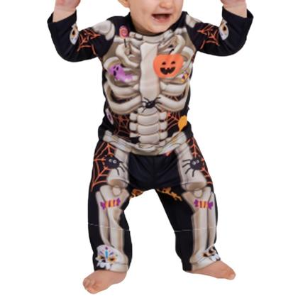 Imagem de Fantasia Infantil Menino Esqueleto Dia Das Bruxas Festa Carnaval e Halloween