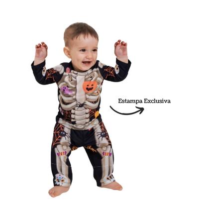 Imagem de Fantasia Infantil Menino Esqueleto Dia Das Bruxas Festa Carnaval e Halloween