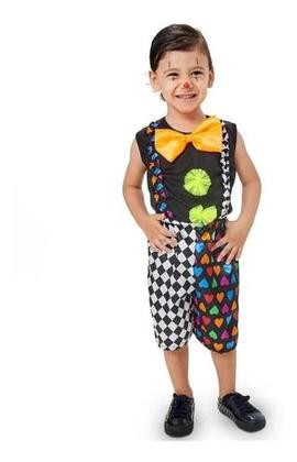 Imagem de Fantasia Infantil Palhaço Palhacinho Colorido Circo Festas Carnaval