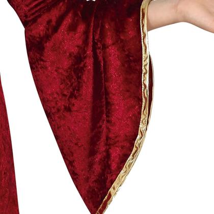 Imagem de Fantasia Infantil pra Menina Carnaval Halloween e Teatro Vestido Vermelho Princesa Medieval Renascentista de Luxo com Flor de Lis