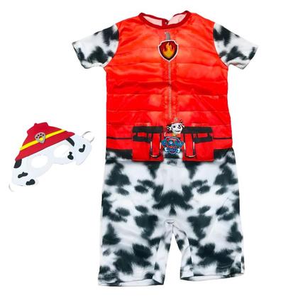 Imagem de Fantasia Infantil Roupa Marshall Patrulha Canina Com Máscara