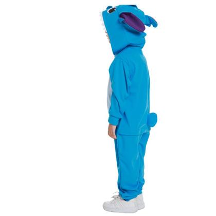Imagem de Fantasia Infantil Stitch Longa Azul com Capuz e Cauda