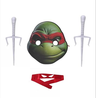 Imagem de Fantasia Infantil Tartaruga Ninja Rafael + Adagas E Másc 3d