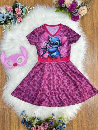 Imagem de Fantasia Infantil Temática Angel Stitch Lilo com Máscara Rosa