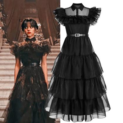 Imagem de Fantasia Infantil Wandinha Vestido Família Addams + Peruca