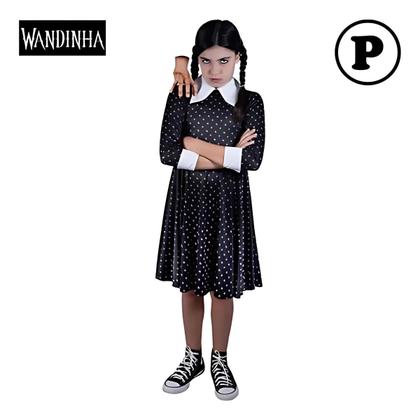 Imagem de Fantasia Infantil Wandinha Vestido Halloween Carnaval Tam P