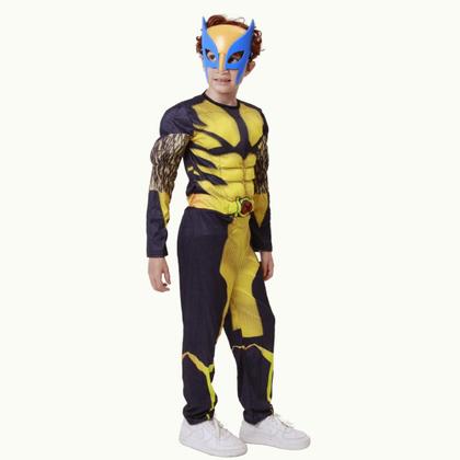 Imagem de Fantasia Infantil Wolverine Amarelo e Preto Com Máscara