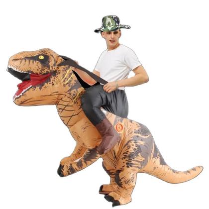 Imagem de Fantasia Inflável de Dinossauro T-Rex para Adultos - Halloween, Carnaval e Natal
