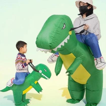 Imagem de Fantasia Inflável De Dinossauro Verde Para Crianças Unissex Adulto Menino Menina Festa De Halloween