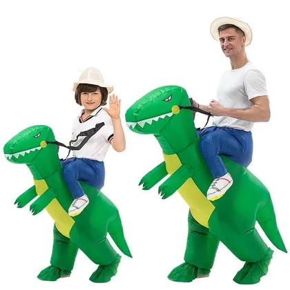 Imagem de Fantasia Inflável De Dinossauro Verde Para Crianças Unissex Adulto Menino Menina Festa De Halloween