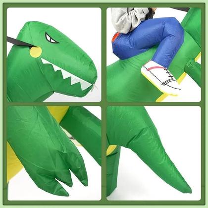 Imagem de Fantasia Inflável De Dinossauro Verde Para Crianças Unissex Adulto Menino Menina Festa De Halloween