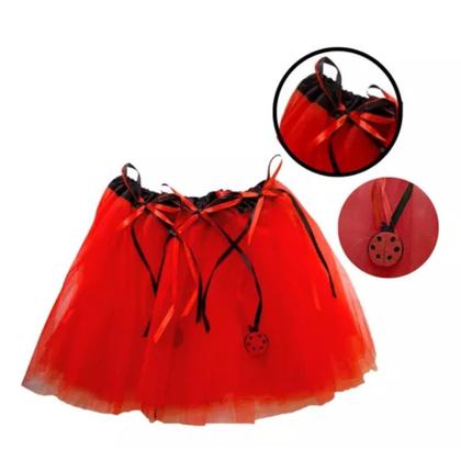 Imagem de Fantasia Joaninha Menina Infantil Carnaval Festas com Asas Anteninhas Varinha