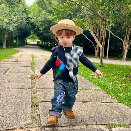 Imagem de Fantasia Junina Colete Menino São João Preto Infantil e Bebê