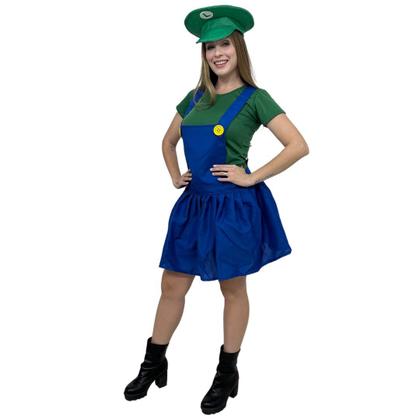 Imagem de Fantasia Luigi Bros Feminina Adulta Cosplay