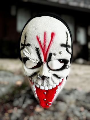 Imagem de Fantasia Máscara Caveira com piercing e capuz de látex Punk