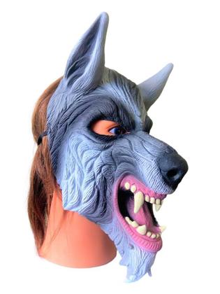 Imagem de Fantasia Máscara Lobo Mau Feroz com dentes com elástico