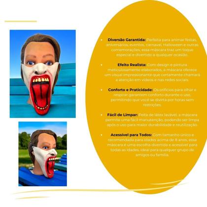 Imagem de Fantasia Meia Máscara língua para fora bocão aberto linguão