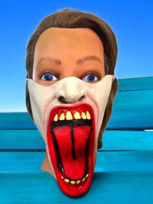 Imagem de Fantasia Meia Máscara língua para fora bocão aberto linguão