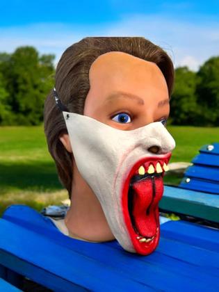 Imagem de Fantasia Meia Máscara língua para fora bocão aberto linguão