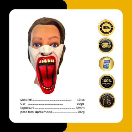 Imagem de Fantasia Meia Máscara língua para fora bocão aberto linguão