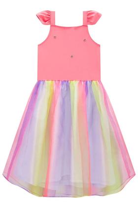 Imagem de Fantasia Menina Vestido Infantil UV Fadinha Kukiê C/ Asa Colorido Confortável Festa Carnaval