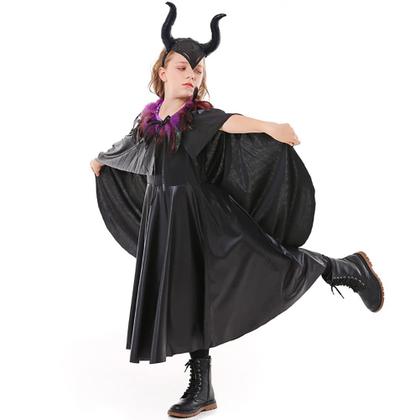 Imagem de Fantasia OBEEII Kids Girls Halloween Witch Devil Black 5-7 anos