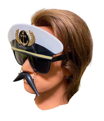 Imagem de Fantasia Óculos Marinheiro c/ Bigode Plástico Carnaval